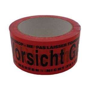 Klebeband mit Warnhinweis "Vorsicht Glas" (36 Rollen pro VPE)